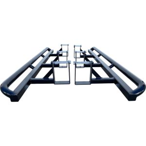 ISUZU D-MAX 2012-2020 ANGLED ROCK SLIDERS / SIDE STEPS – POWDERCOATED