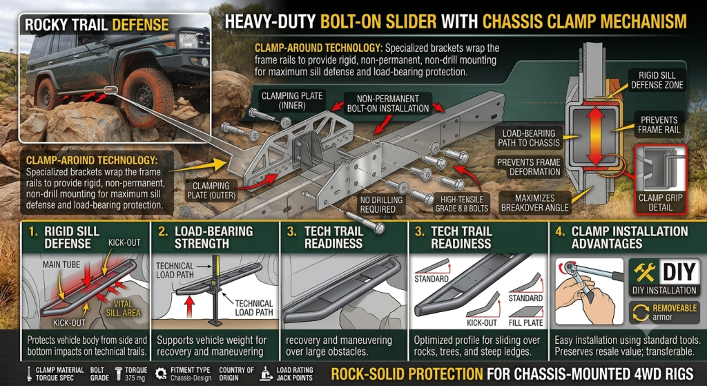 bolt on rock sliders 4wd
