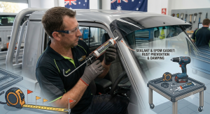 ute acrylic sun visor installation